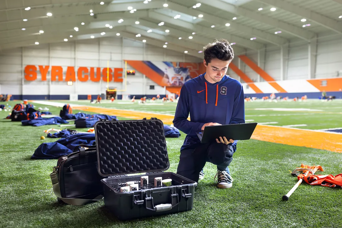 Sports Analytics major working on a project with the Women's Lacrosse team.